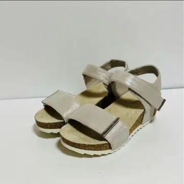 히미코 쉬폰 가죽 메탈 악센트 플렉서블 벨트 샌들 22.5cm