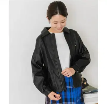 새상품 워셔블 인조 가죽 블루종 어반 리서치 서니 라벨