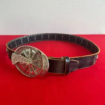 빈티지 천연 가죽 벨트 버클 세트