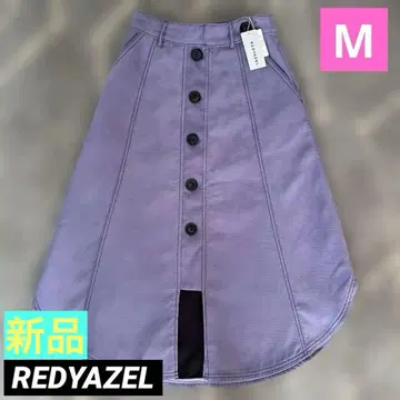 REDYAZEL 퍼플 A라인 스커트 본딩 가공 데님 M 택 포함 새상품