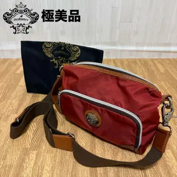 [컨디션 최상] 오로비안코 숄더백 가죽 나일론 레드