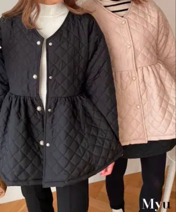 Myu 페플럼 퀼팅 자켓