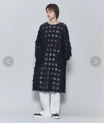 6 ROKU 블록 메쉬 프린지 원피스