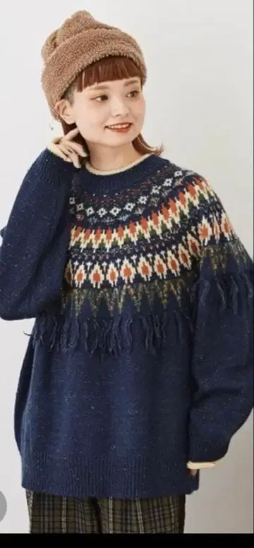 CUBE SUGAR 노르딕 무늬 니트