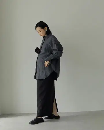 턱 맥시 스커트 마터니티 스커트