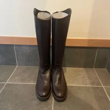 브라운 롱 부츠 지퍼 포함