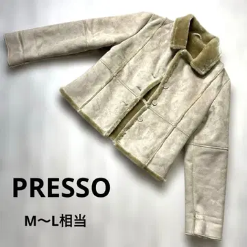 PRESSO 베이지 페이크 무스탕 자켓 M~L 상당 새상품급