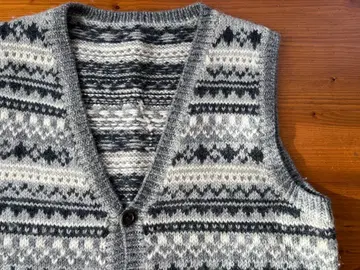 남성용 V넥 니트 베스트 F 그레이 계열