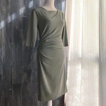 TIGER OF SWEDEN 새상품급 원피스 7부 소매 롱 기장 개더