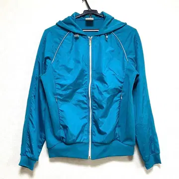 데상트 자켓 L 파랑 나일론 x 니트 일본제 남성용 아우터