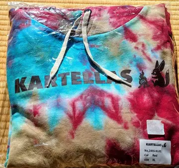 카르테라스 후드티 타이다이 패턴 RED 남녀 공용