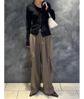 SLY 카고 디자인 와이드 팬츠 브라운