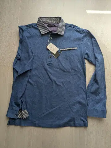 VUMPS 블루 긴팔 셔츠 사이즈 46 면 100%