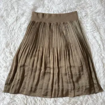 sunauna 플리츠 스커트 M 스트레치 월드 카키 코튼