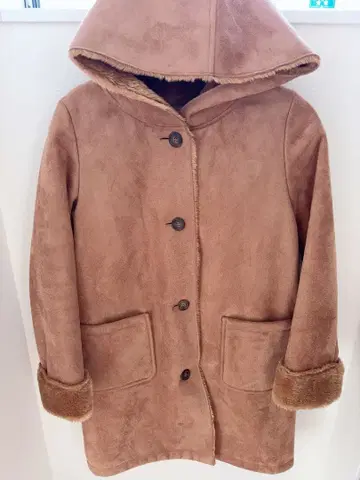 르농큐르 페이크 무스탕 코트 롱 코트