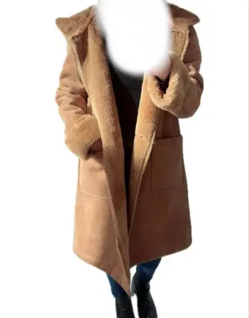 르농큐르 페이크 무스탕 코트 롱 코트