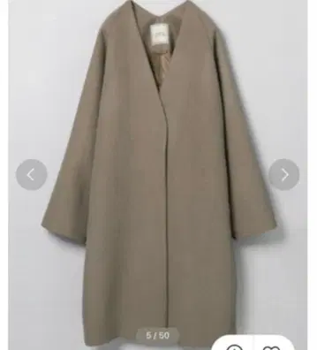 지나시스 숏 비버 노카라 코트