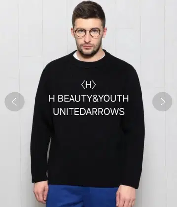 [새상품급] H BEAUTY&YOUTH 크루넥 니트 블랙