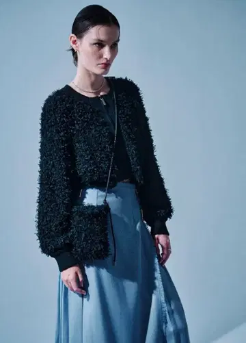 ADAM ET ROPE' 프린지 니트 블루종