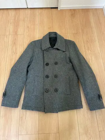 그레이 더블 브레스트 울 코트