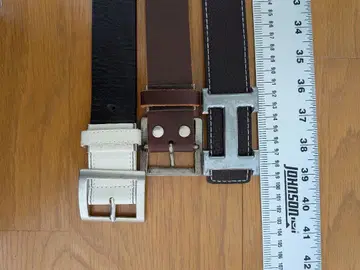 가죽 벨트 세트, 화이트, 블랙, 브라운. 80~90cm 대응