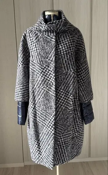 새상품급 HERNO 2Way 코트 42 네이비