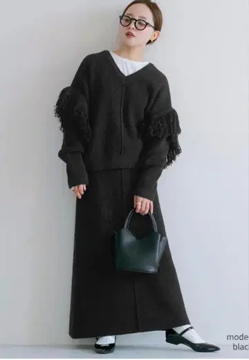 unliens 앙리앙 2way 프린지 니트 세트업