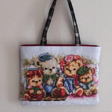 크로스 스티치의 성숙 큐트 토트백
