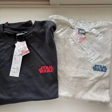 STAR WARS 티셔츠 블랙 그레이 2개 세트
