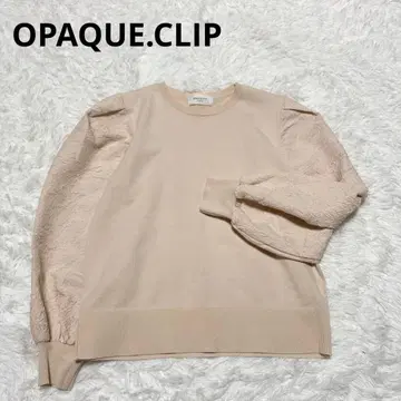 OPAQUE.CLIP 절개 볼륨 슬리브 니트 긴팔 리브 M 엠보싱