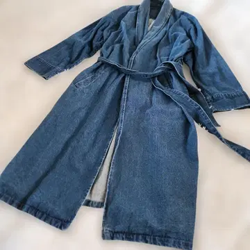 MADE 19F 데님 롱 코트 긴팔 인디고 XL 면 100%