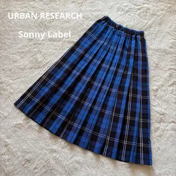 어반 리서치 서니 라벨 체크 플리츠 이지 스커트