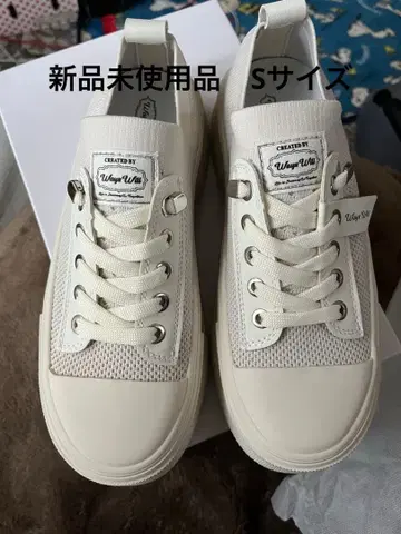 ways will 화이트 메쉬 통굽 스니커즈