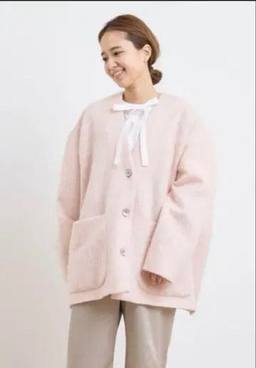 yori 울 모헤어 샤기 자켓