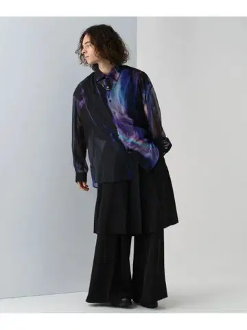 HARE 꽃무늬 시어 셔츠 Free Size