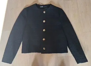 ZARA 트위드 자켓 XS 블랙