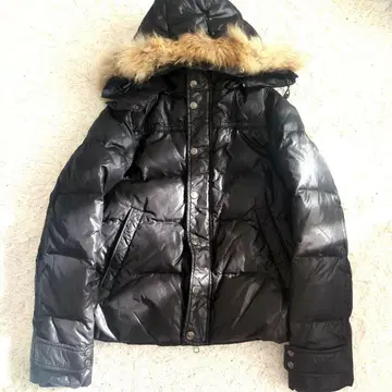 [ 새상품급 ] 퍼 달린 다운 자켓 숏 y2k 광택