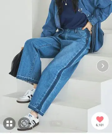 coen 사이드 스트라이프 데님 L 사이즈