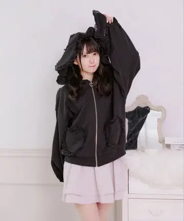 [ Pa elfe ] 토끼 귀 프릴 후드티