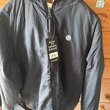 element 후드 부착 나일론 자켓 블랙