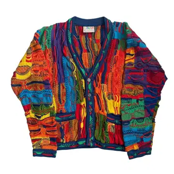 호주산 Coogi 쿠지 올 패턴 가디건 독특한 남성용 SS