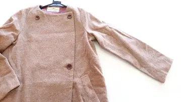 네스트로브 코트 브라운 계열 내추럴 내추럴 무지 노카라 롱