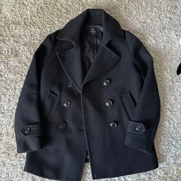 BEAUTY&YOUTH 울 블랙 피 코트 더블 브레스트