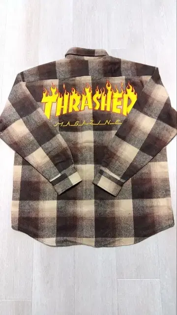 THRASHER 긴팔 플란넬 셔츠