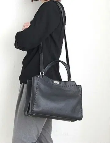 미사용 Franco Dessi 가죽 숄더 2way 백 그레이