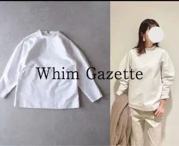 Whim Gazette 프릴 넥 긴팔 셔츠 화이트