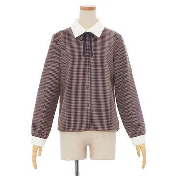 핀토 클레릭 카라 체크 셔츠 택 포함