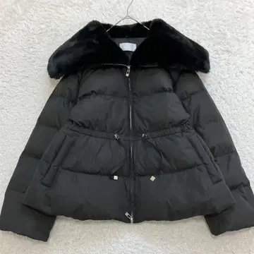 23AW 컨디션 최상 셀퍼드 퍼 카라 충전솜 코트 숏 기장 블랙