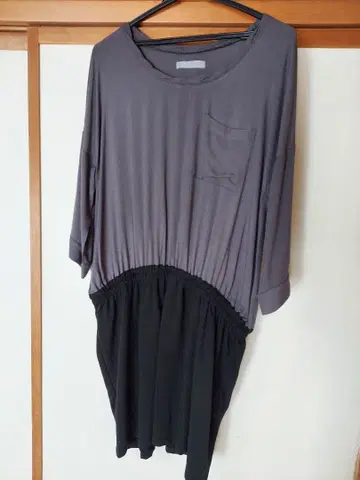 alcali 바이컬러 원피스 7부 소매 알칼리