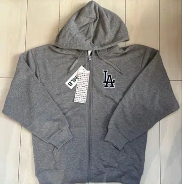 새상품 L 사이즈 MLB 다저스 속기모 풀 집업 후드티 그레이